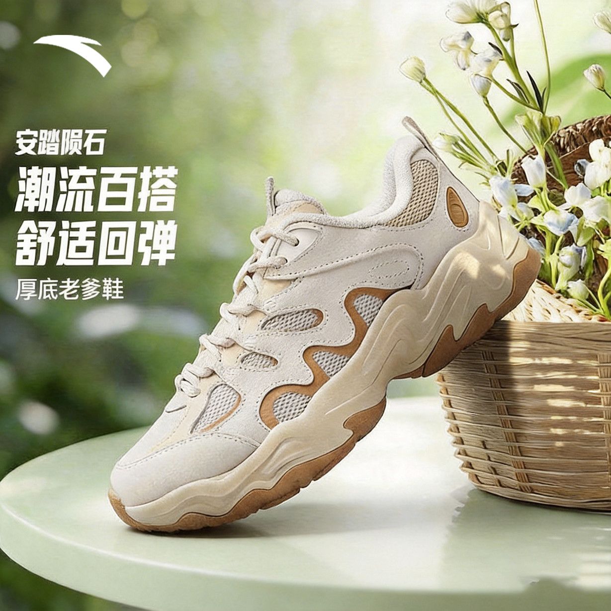 【安踏】陨石丨女老爹鞋复古厚底休闲鞋20