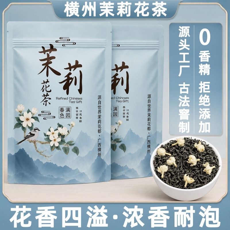 横州茉莉花茶2026新茶浓香型茉莉绿茶耐泡正宗飘雪茶叶口粮茶厂家