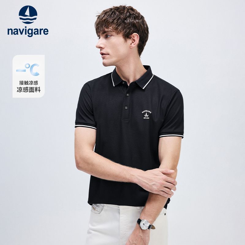 【冰丝】Navigare意大利小帆船夏季新款短袖POLO衫男休闲翻领T恤 图片 7