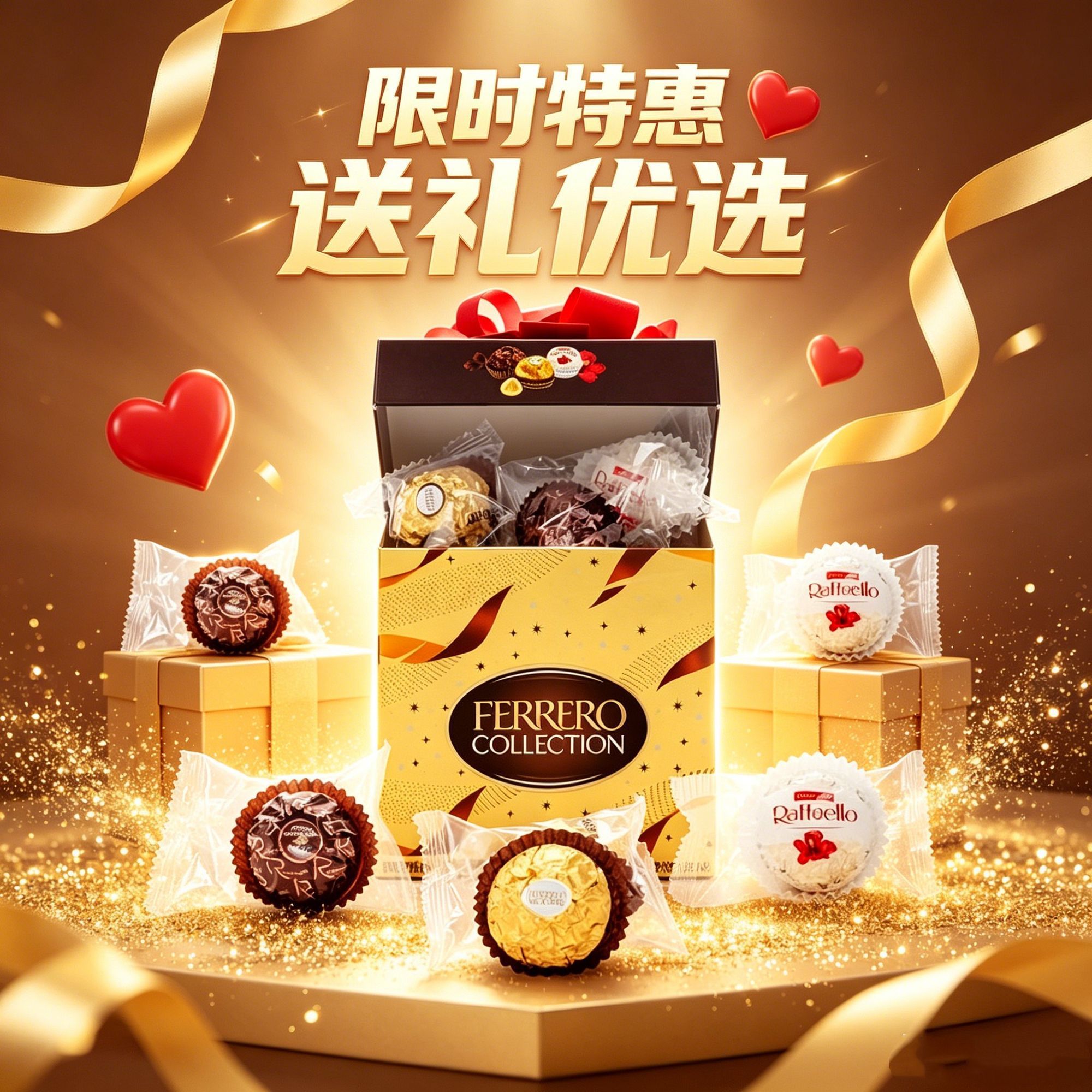 费列罗臻品巧克力糖果多口味巧克力喜糖伴手礼休闲零食129.60g