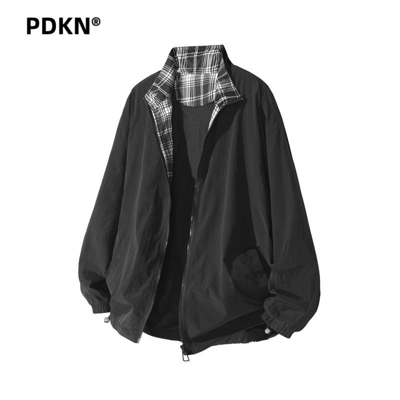 PDKN潮牌美式复古立领薄款夹克男2026夏季新款轻薄透气时尚外套男5天内发货