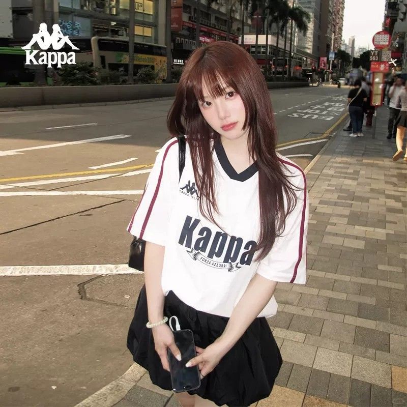 Kappa卡帕背靠背运动休闲短袖2026新款夏季情侣宽松凉感t恤上衣女