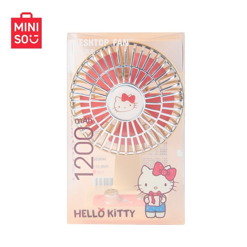 MINISO迷你风扇HelloKitty卡通桌面静音风扇三丽鸥复古办公室宿舍 图片 3