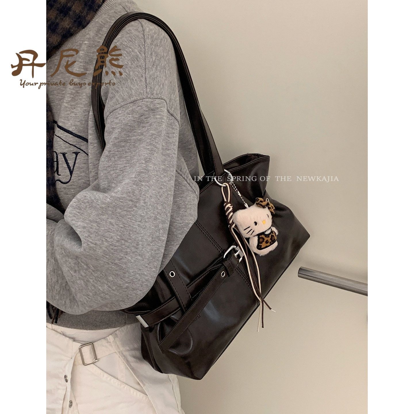 【丹尼熊】美拉德复古腋下包包女手提潮时尚小众托特包简约通勤包 图片 5