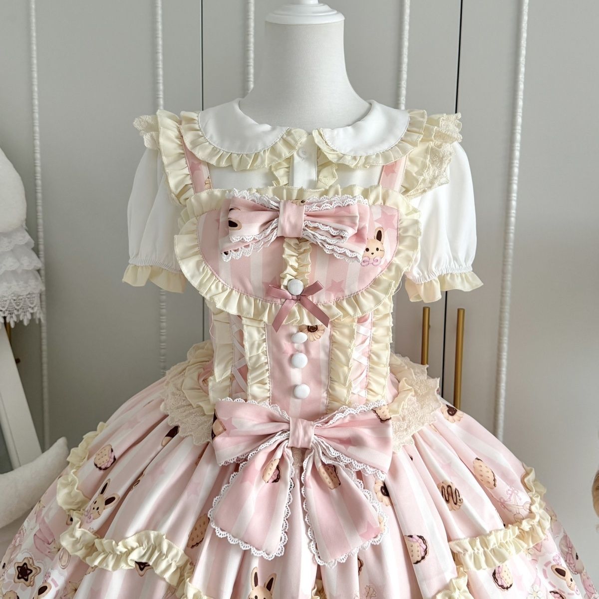 2026年最新新作 オリジナル うさぎ ケーキ JSK キャミソール ワンピース Lolita cos メイド服