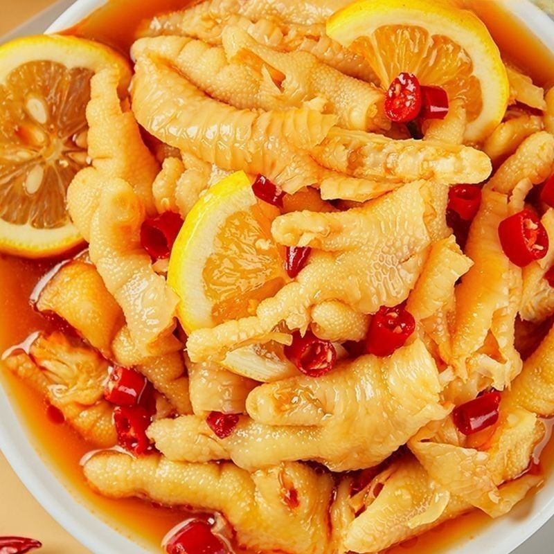 【特价2大罐】酸辣脱骨凤爪罐装500g无骨鸡爪柠檬休闲零食小吃 图片 3