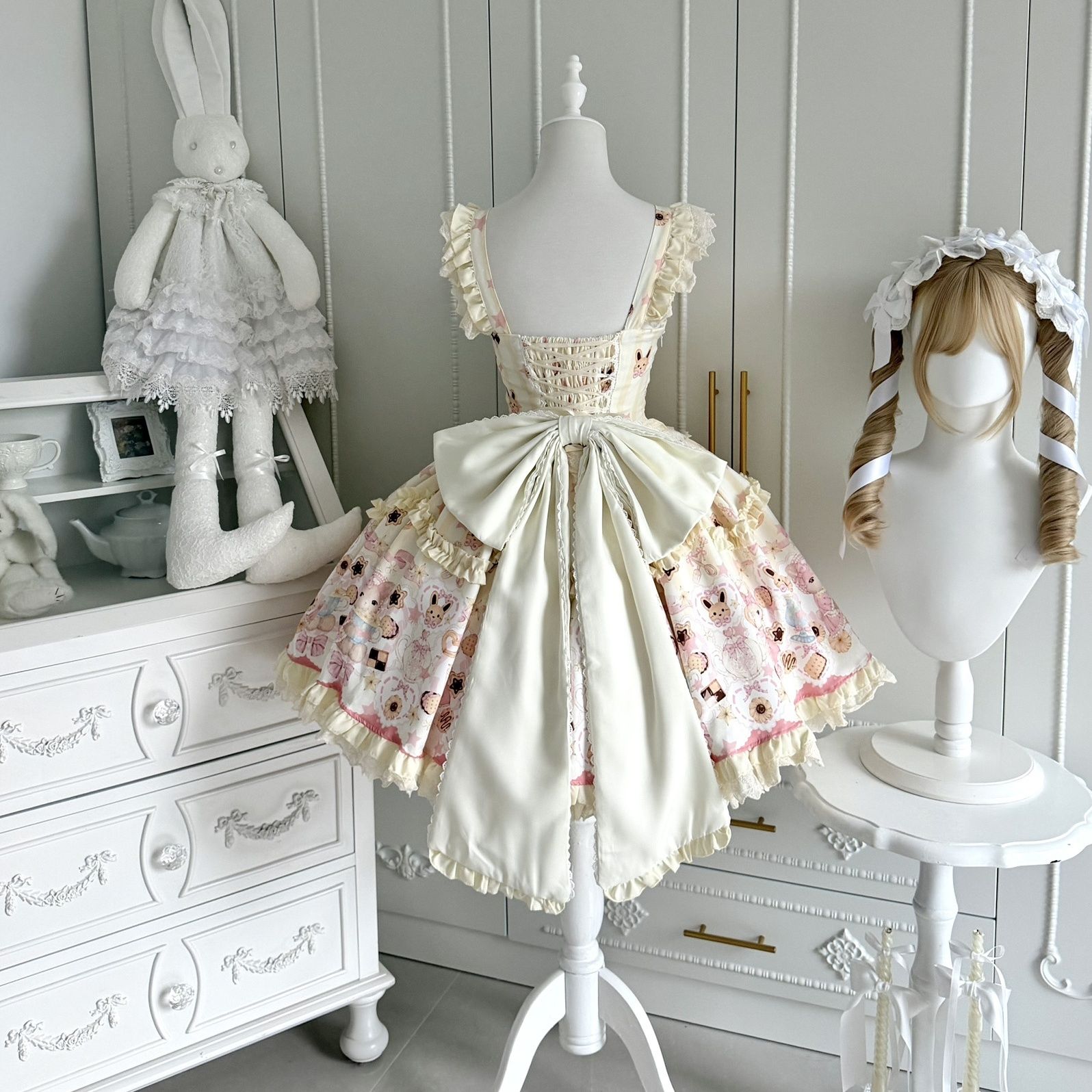 2026年最新新作 オリジナル うさぎ ケーキ JSK キャミソール ワンピース Lolita cos メイド服