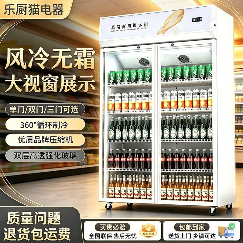 展示柜冷藏柜饮料柜冰柜大容量立式保鲜柜超市冰箱单门双门啤酒柜