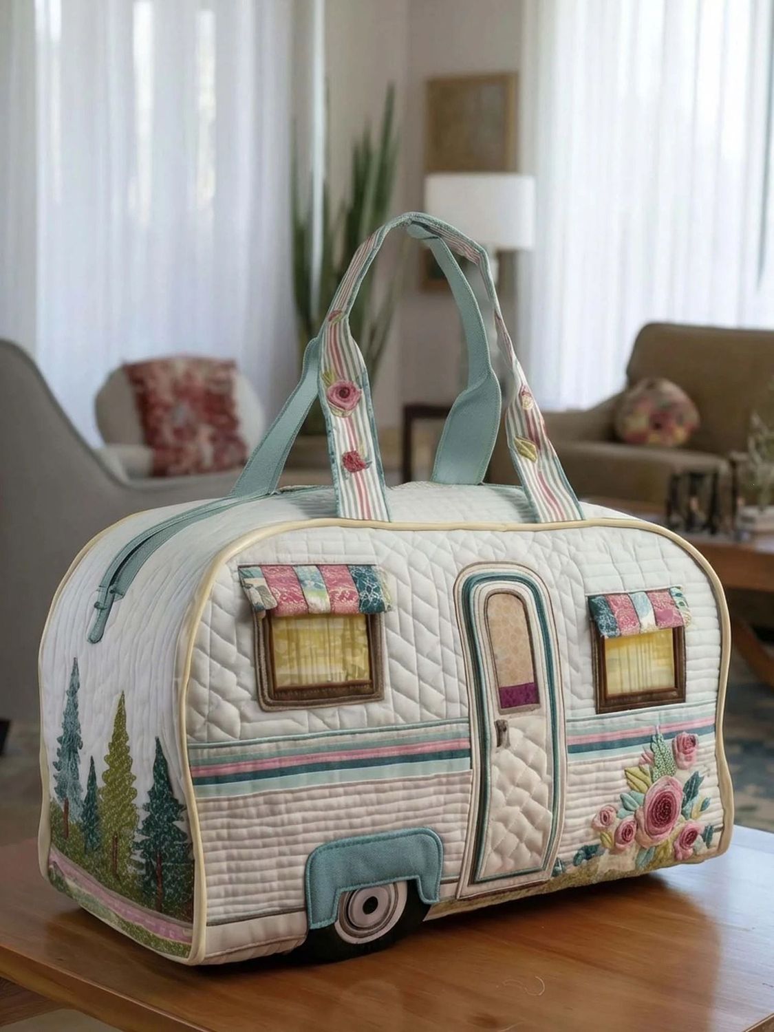 Saco de desporto de viagem acolchoado vintage multifuncional_voghion.com