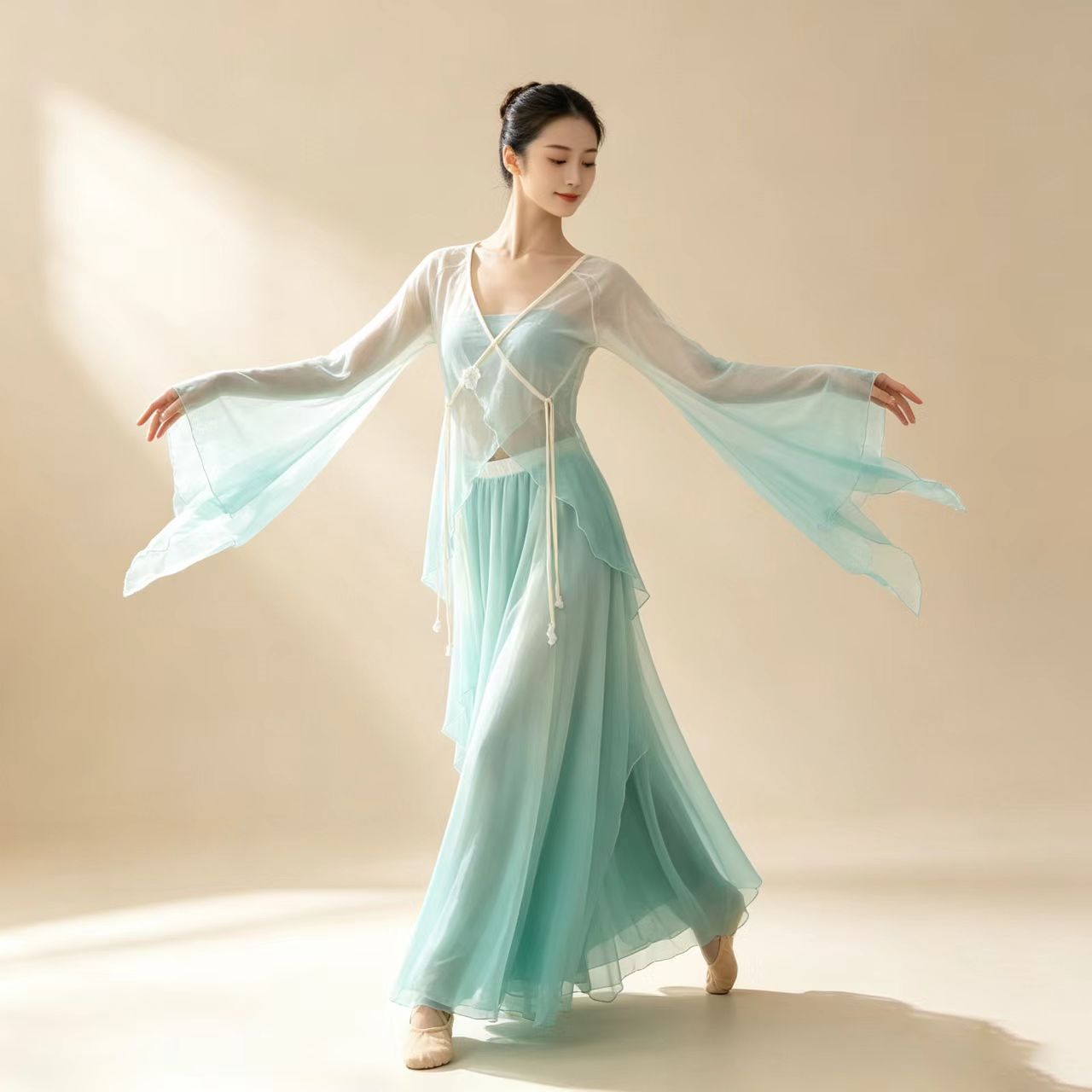 中国舞蹈舞蹈服装套装飘逸新款超仙仙气身韵纱衣练功古典舞服装