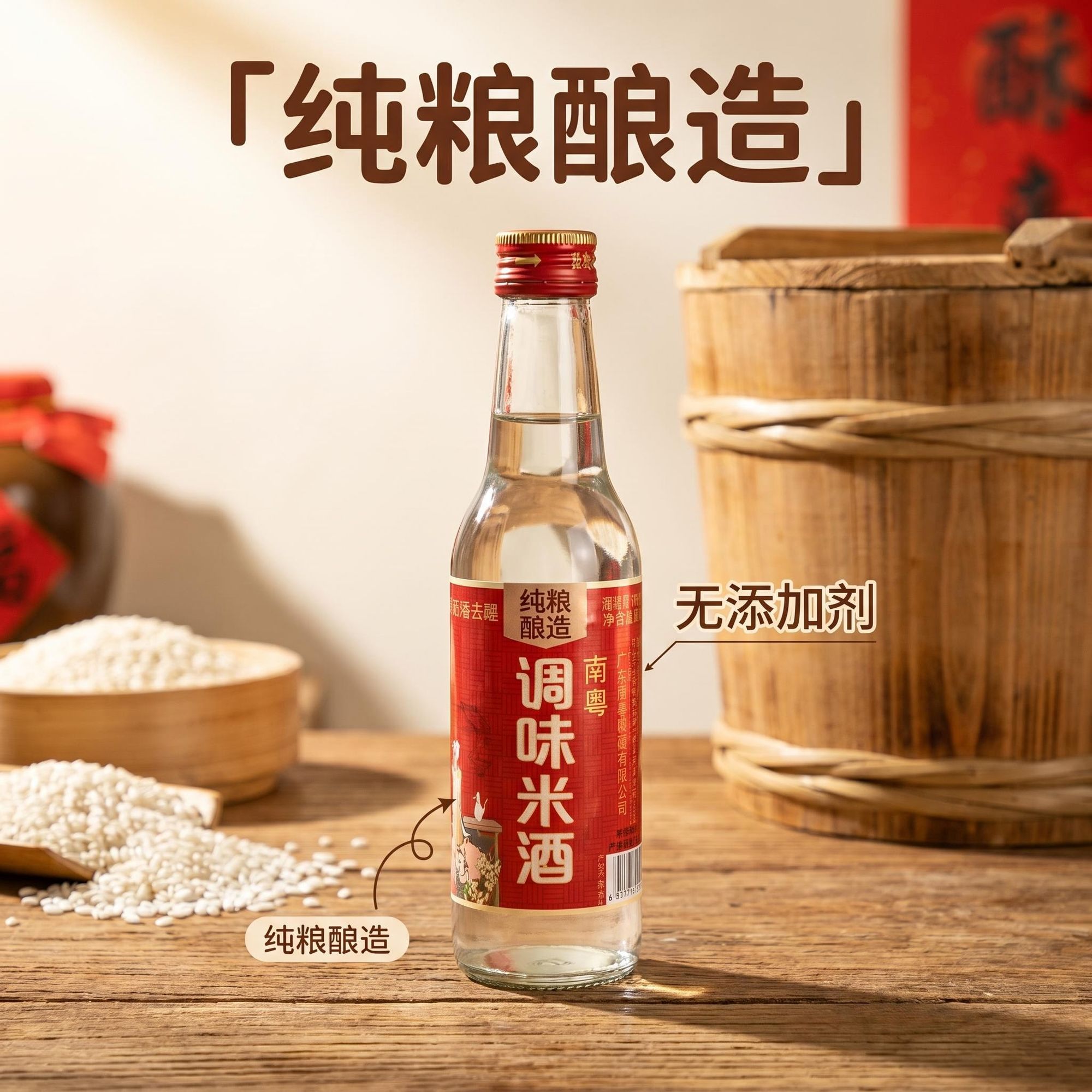 醇旧调味米酒纯粮酿造厨房烹饪酒做菜食用料酒日常调味