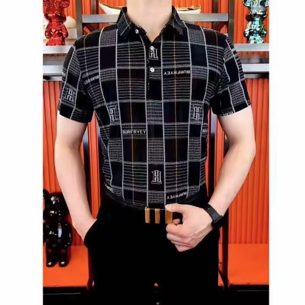 夏季新款潮流高档时尚男士印花翻领短袖POLO衫休闲帅气商务百搭T【8月7日发完】