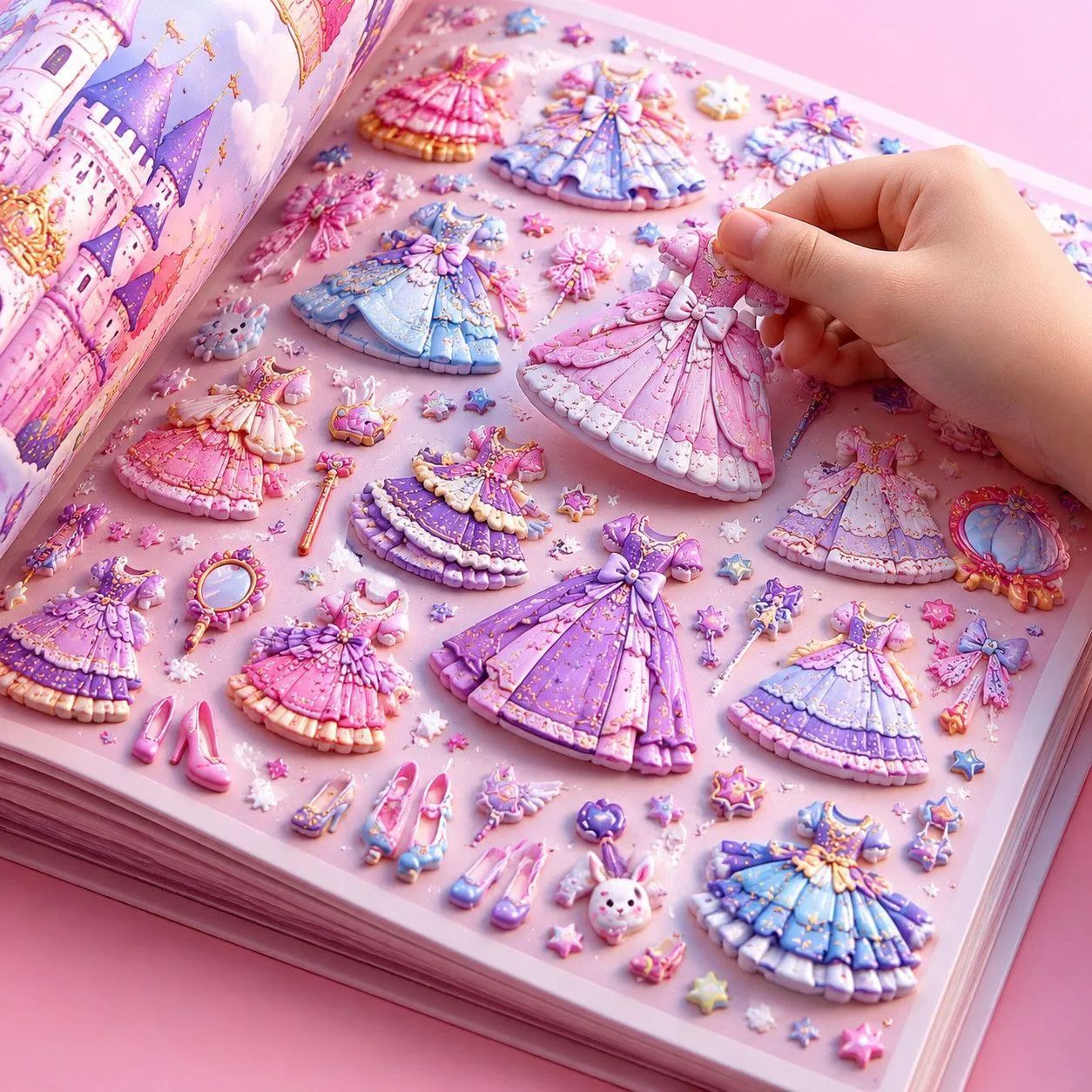 Shimmer Dress-Up Girl Stickers