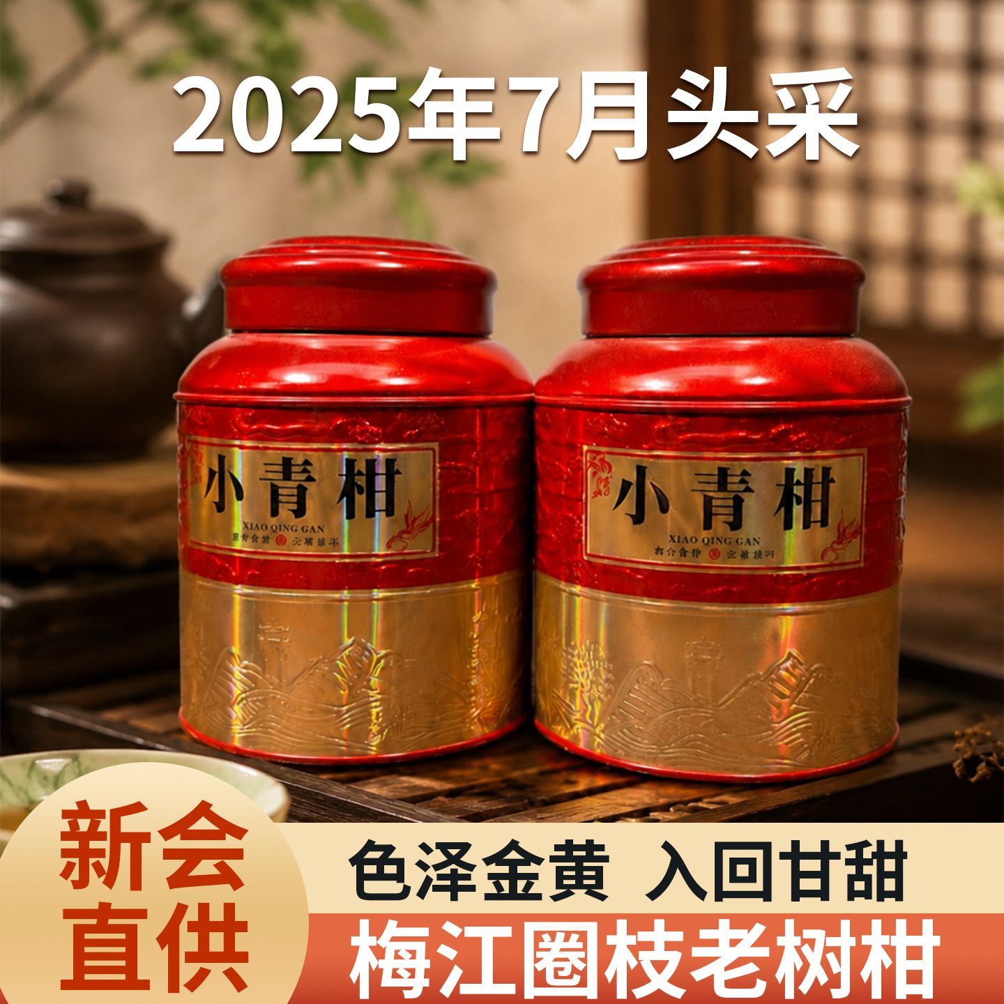 正宗小青柑新会直供2025年头采普洱茶柑普茶熟茶陈皮茶叶橘普