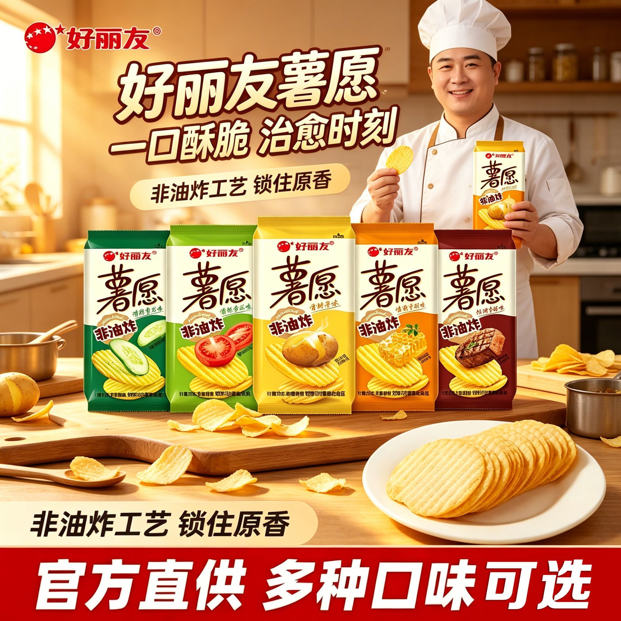 好丽友薯愿薯片34.6g*10包 15.9元 - 线报酷