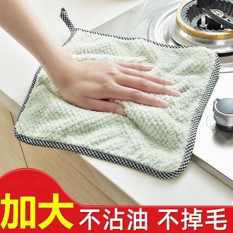 15条装珊瑚绒家庭厨房加厚专用抹布高颜值洗碗方毛巾家用吸水手帕