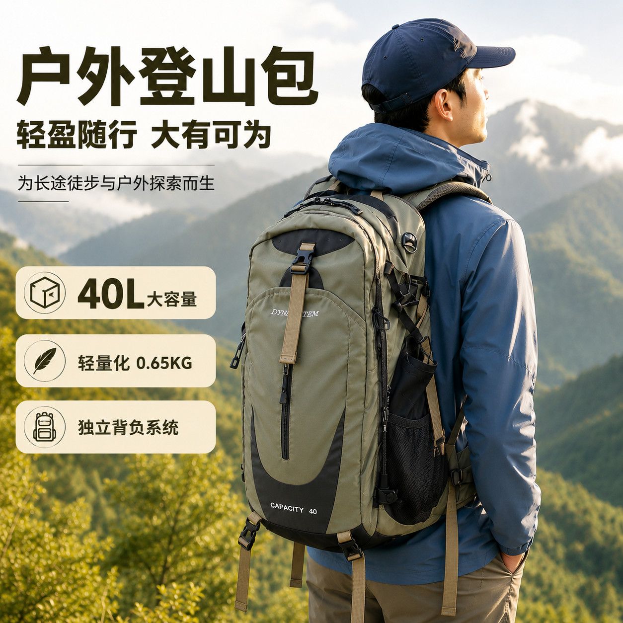 徒步背包轻量化户外登山包大容量旅行双肩包男女通用舒适背负新款