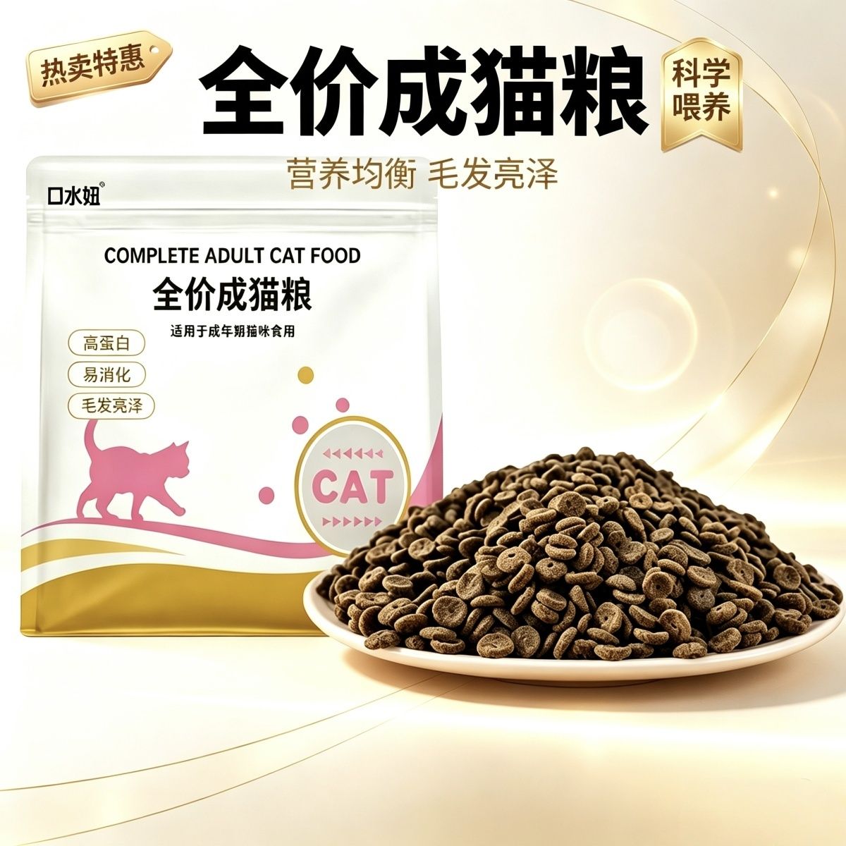 全价成猫粮5斤高蛋白1到12个月正品低盐蓝猫猫咪猫粮通用增肥大袋