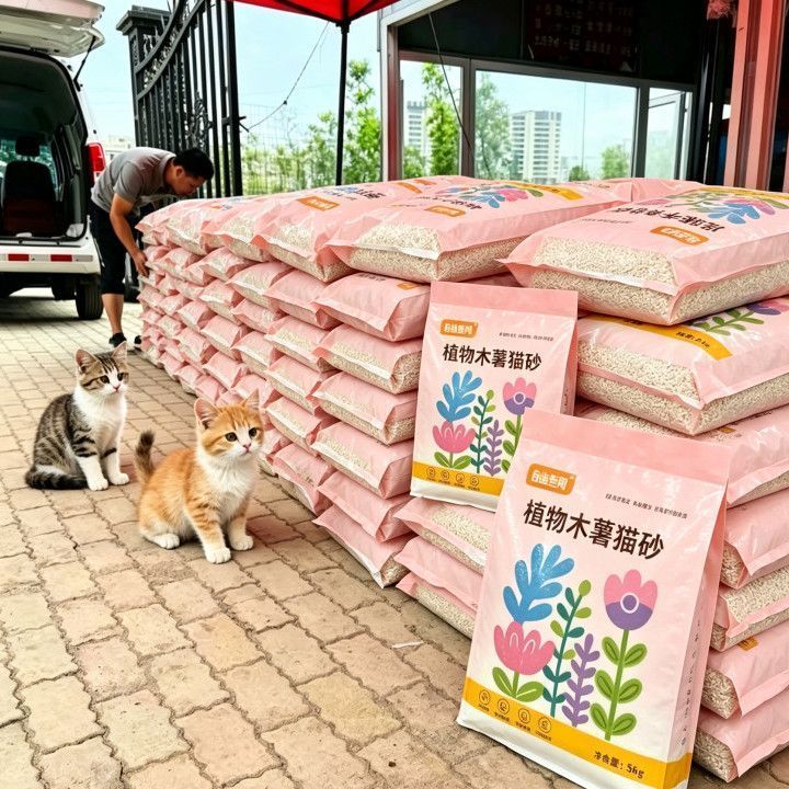 厂家直发】植物木薯猫砂除臭结团近无尘不沾底大规格植物砂10斤