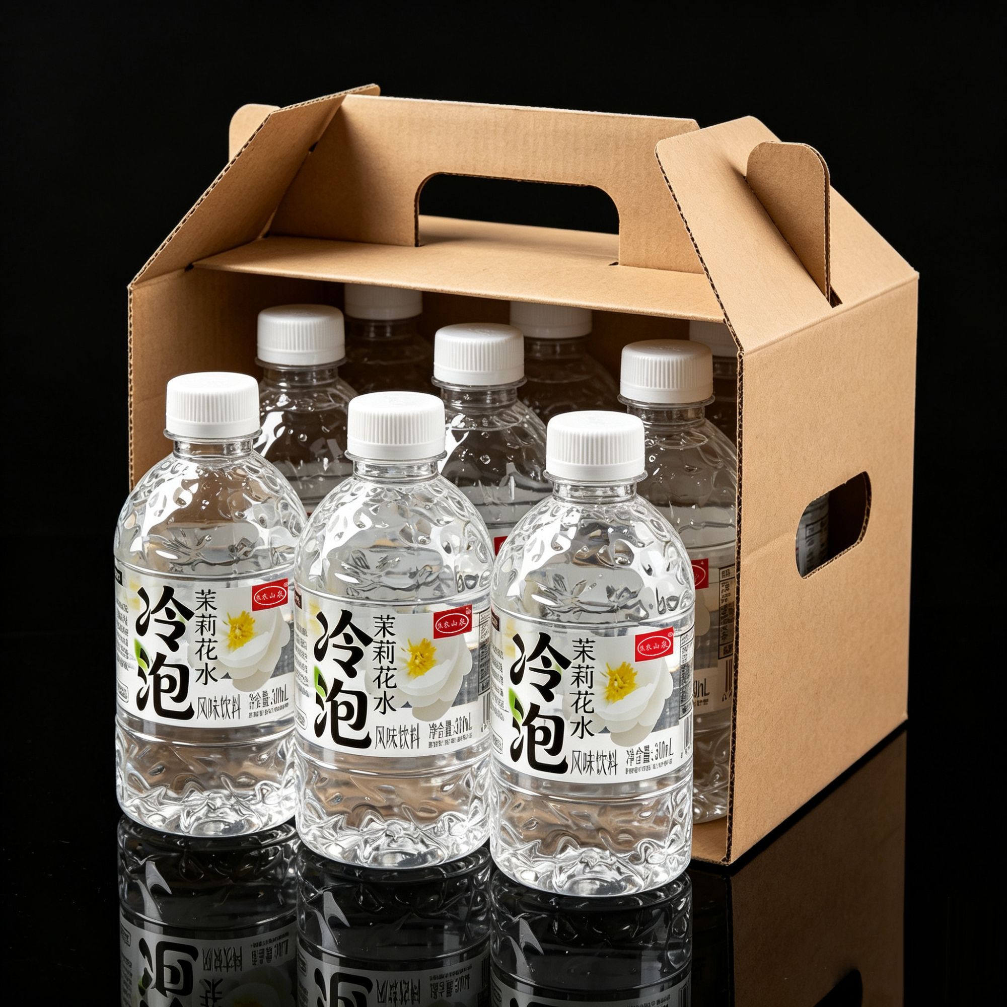 焦农山泉茉莉花味冷泡水300ml*6瓶