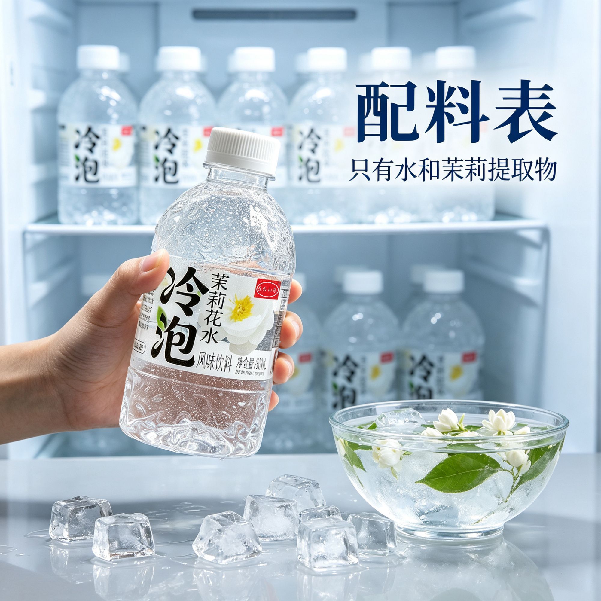 焦农山泉茉莉花味冷泡水300ml*12瓶