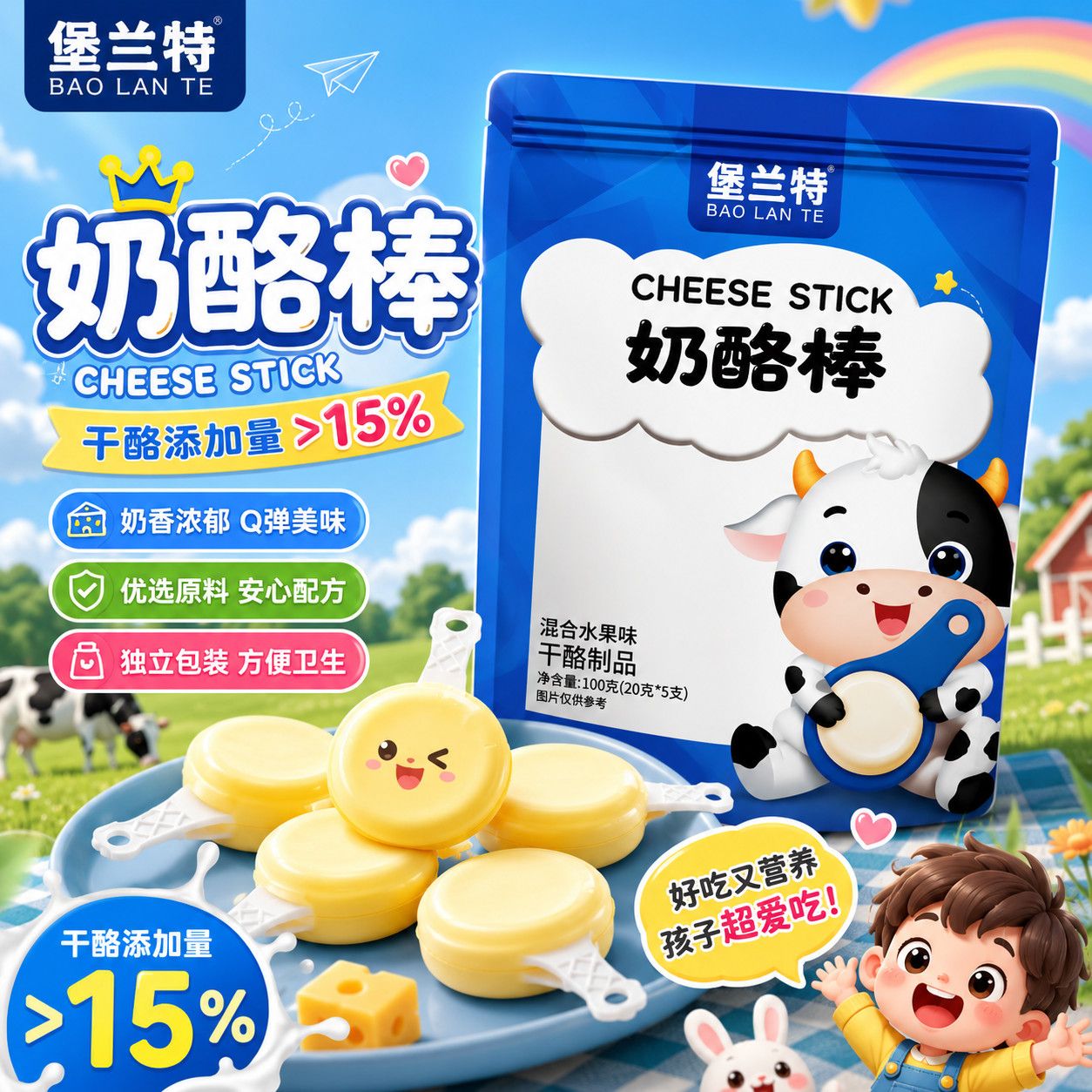 奶酪棒高钙奶酪棒棒水果味芝士干酪营养宝宝 图2