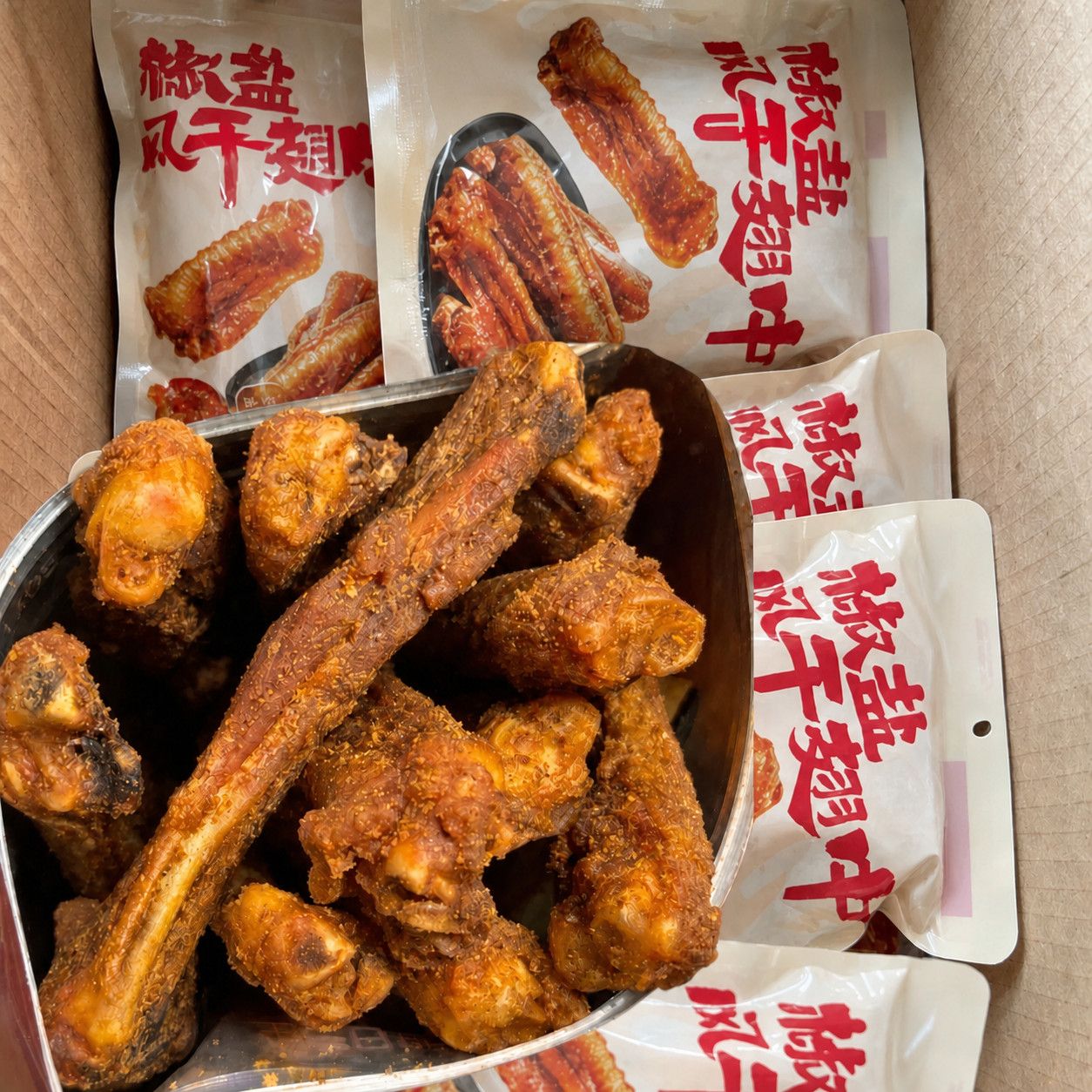 【约60个鸭翅】超大袋风干椒盐鸭翅中网红香辣解馋休宿舍即食零食