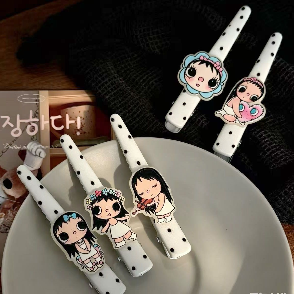 可爱小玉发夹yuyu鸭嘴夹ins甜美风侧