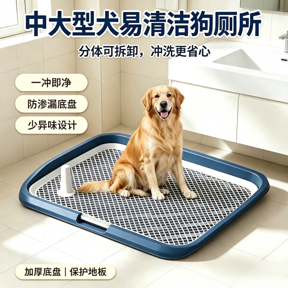 狗厕所中型小型狗狗大号尿盆金毛柯基大型犬漏尿平板网格泰迪披发