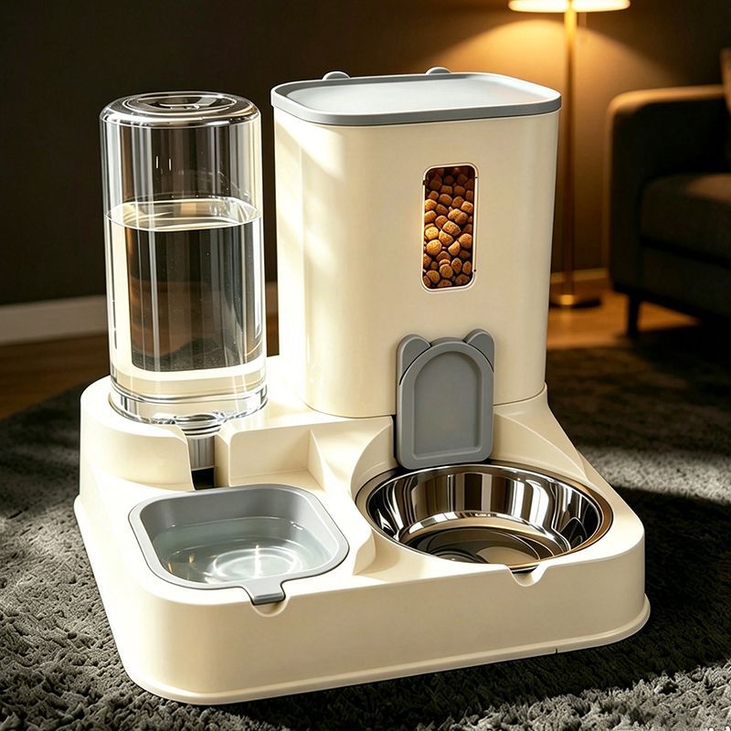 猫碗狗碗猫食盆宠物自动喂食器一体机猫咪饭盆喝水碗狗狗碗用品