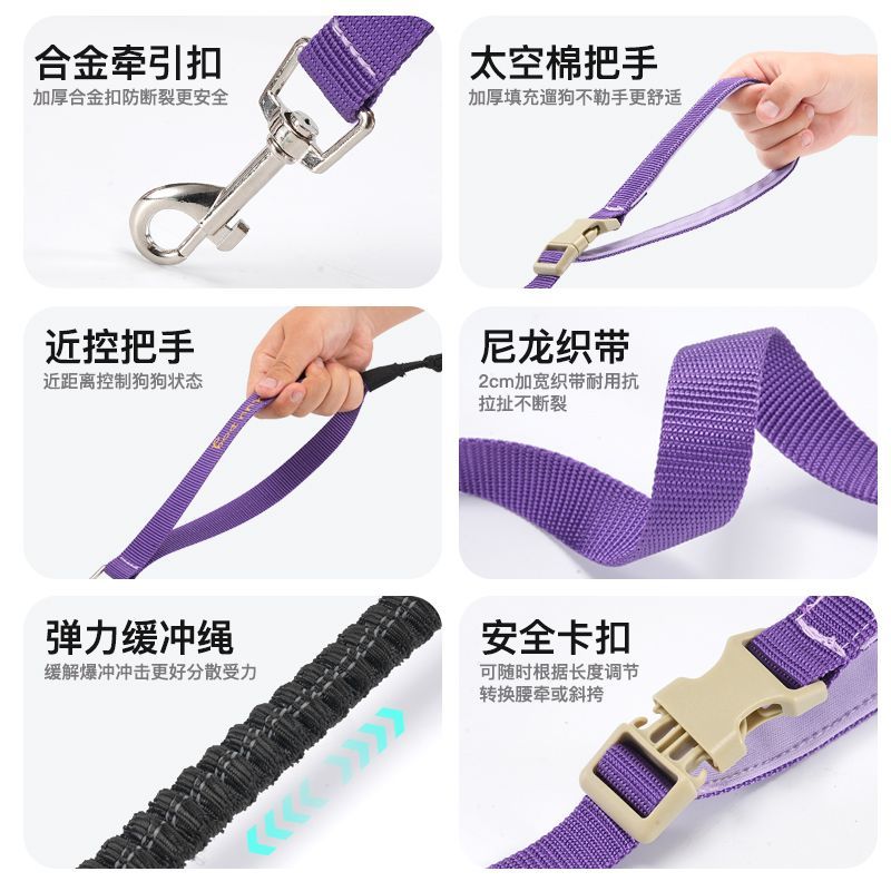 懒人绳狗狗宠物轻量化防爆多种方式外出牵引绳多功能遛狗舒适绳子