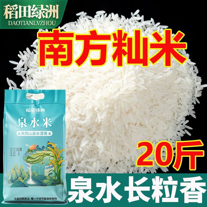 【稻田绿洲】泉水米20斤长粒香新米晚稻丝苗猫牙米煲仔饭煮饭大米10斤
