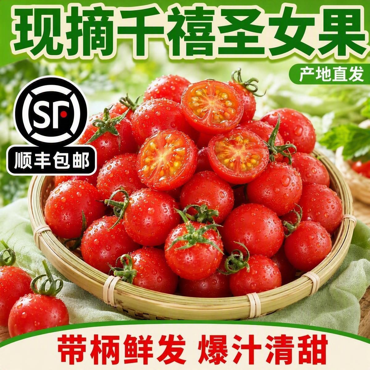 【顺丰】新鲜现摘正宗千禧圣女果小番茄西红柿孕妇水果番茄蔬菜 图片 1