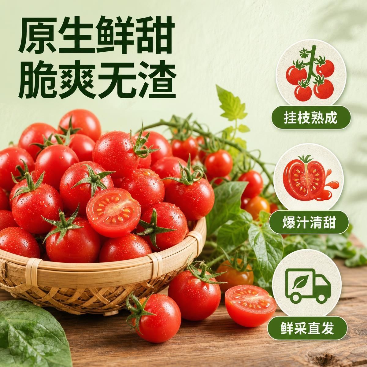 【顺丰】新鲜现摘正宗千禧圣女果小番茄西红柿孕妇水果番茄蔬菜 图片 4