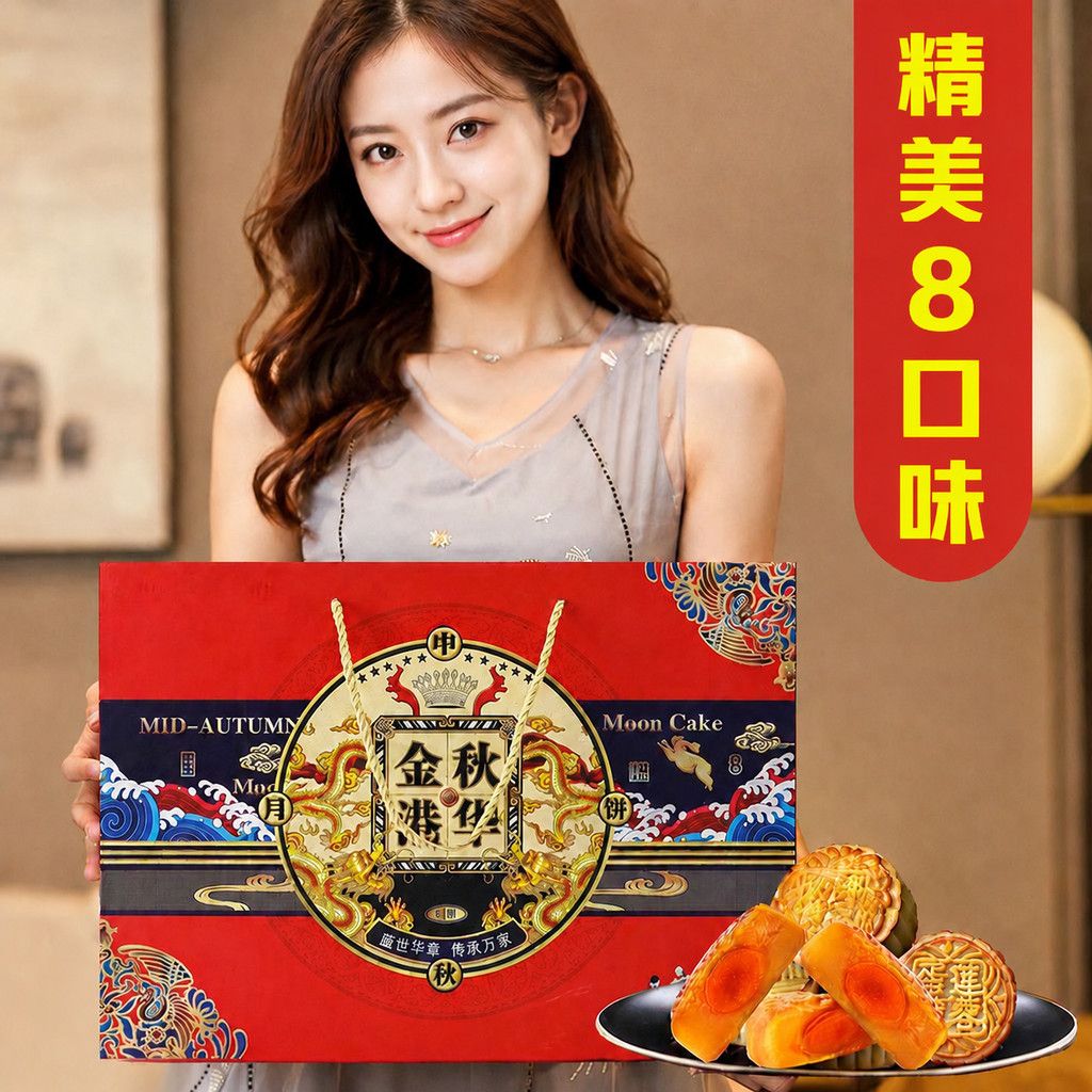 中秋月饼礼盒装送礼广式月饼走亲戚板栗莲蓉蛋黄多口味团购员工礼 图 5