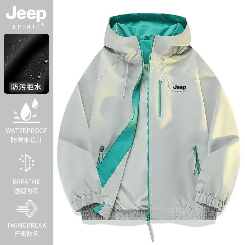 【JEEP】吉普冲锋衣2026新款春秋季户外撞色男女同款外套夹克