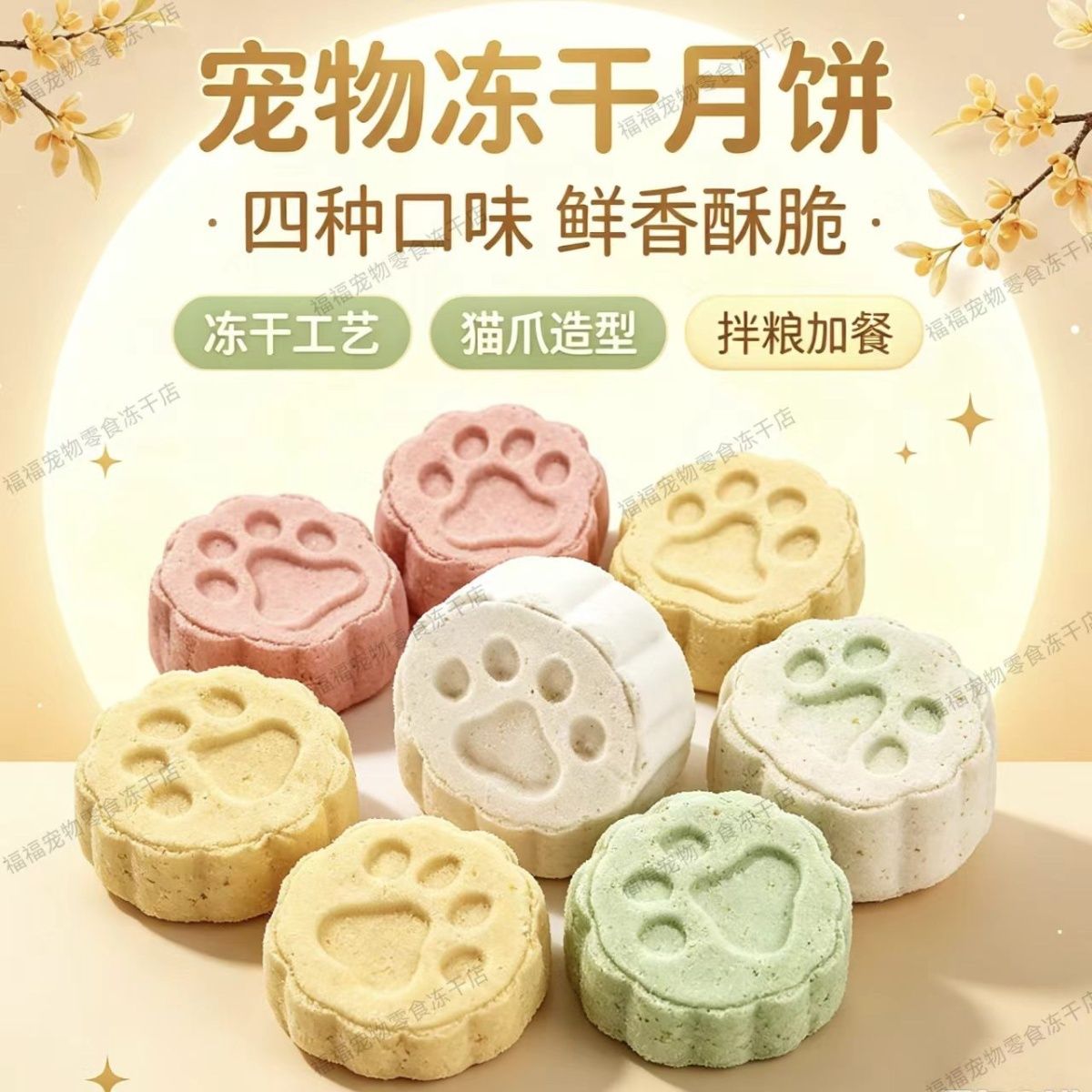 宠物冻干月饼零食鸡肉猫爪磨牙营养骨肉猫咪狗狗通用美味