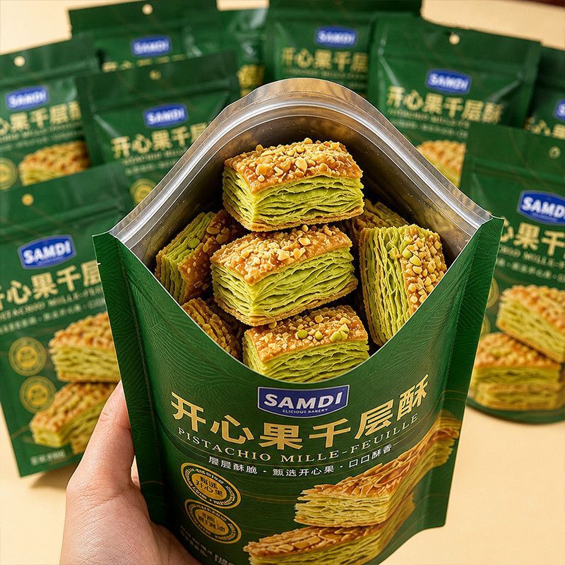 山姆帝巨巨巨好吃】黄油开心果扁桃仁千层酥奶香蝴蝶酥解馋零食