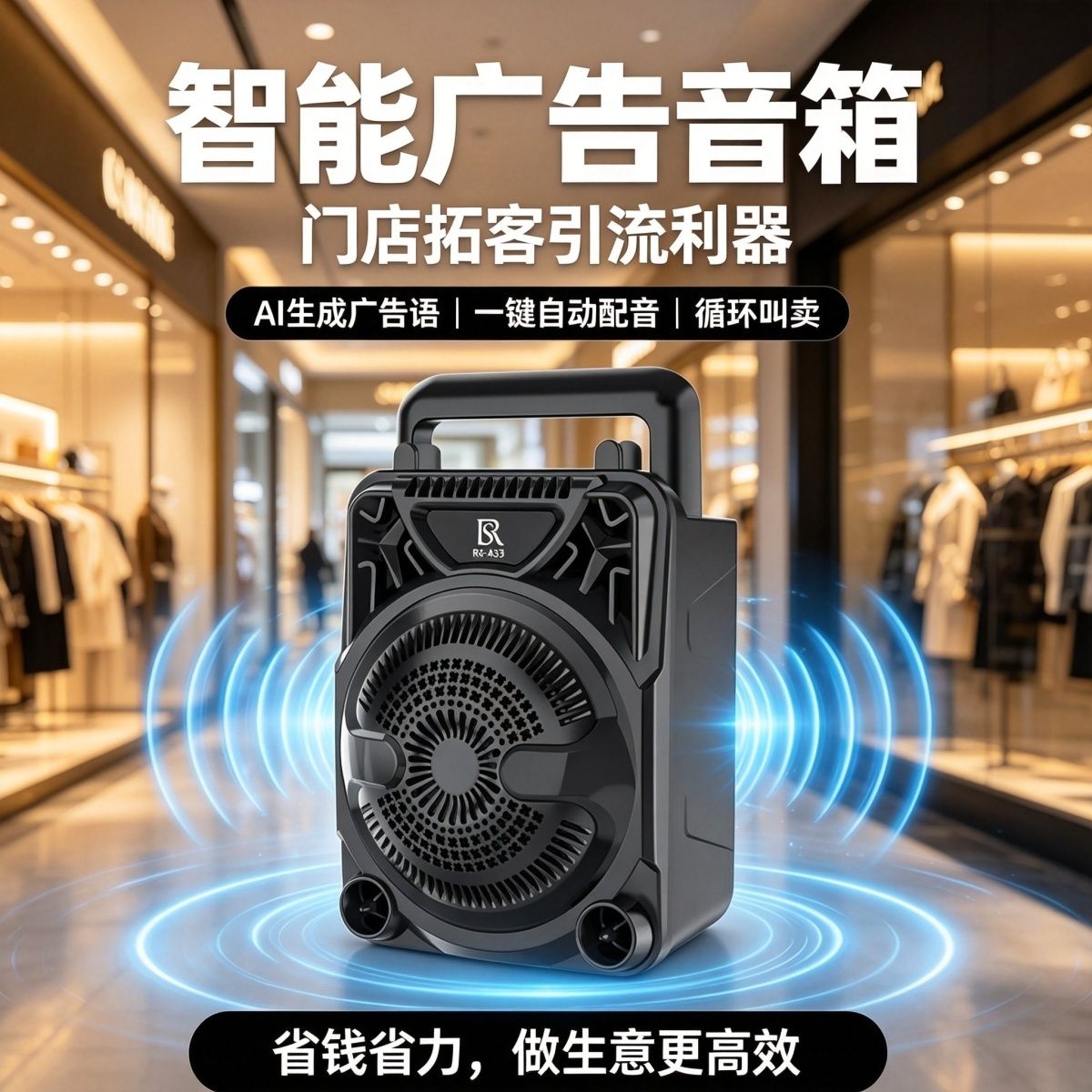 智能广告音箱文字转语音地摊门店促销宣传叫卖收款一体机蓝牙音响