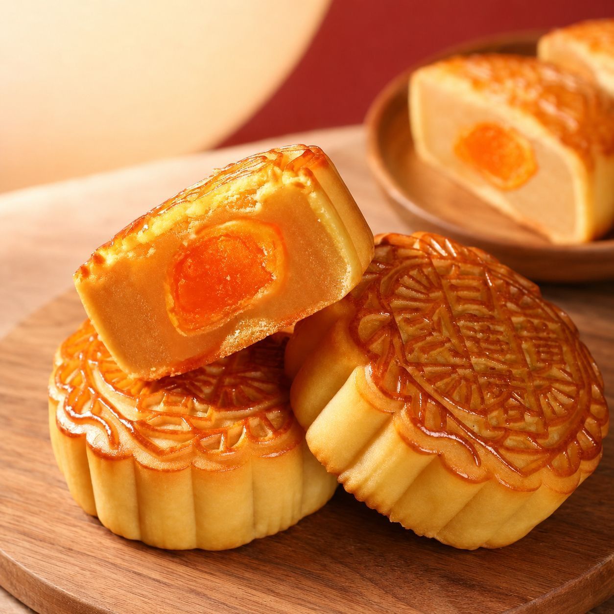 【批发低价】蛋黄大月饼广式月饼莲蓉蛋黄月饼豆沙中秋月饼糕点 图 4