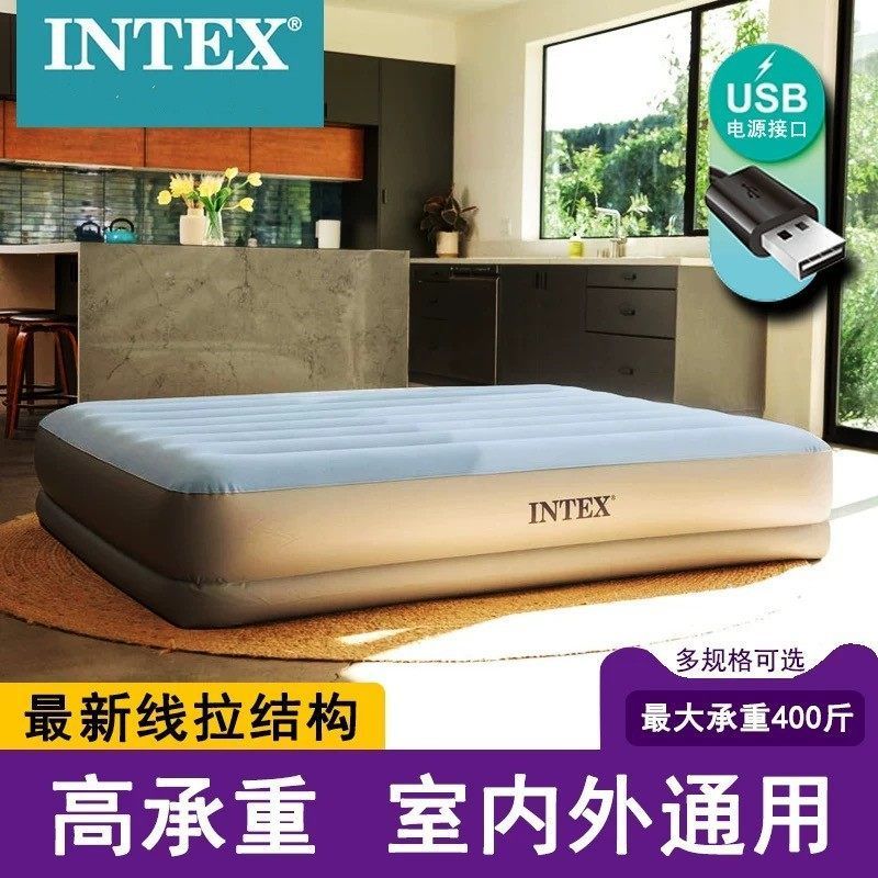 【INTEX】充气床垫家用双人单人户外便携午休床简易折叠冲气床露营床