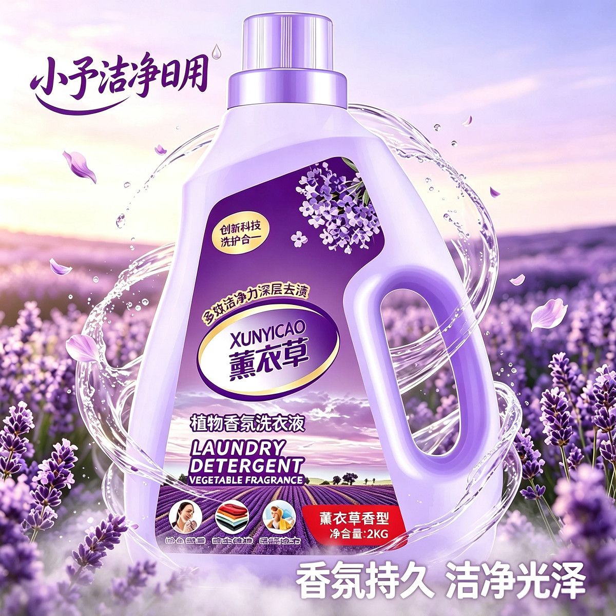 植物香氛洗衣液薰衣草清香低泡易漂日常衣物洗护人气推荐 图 5