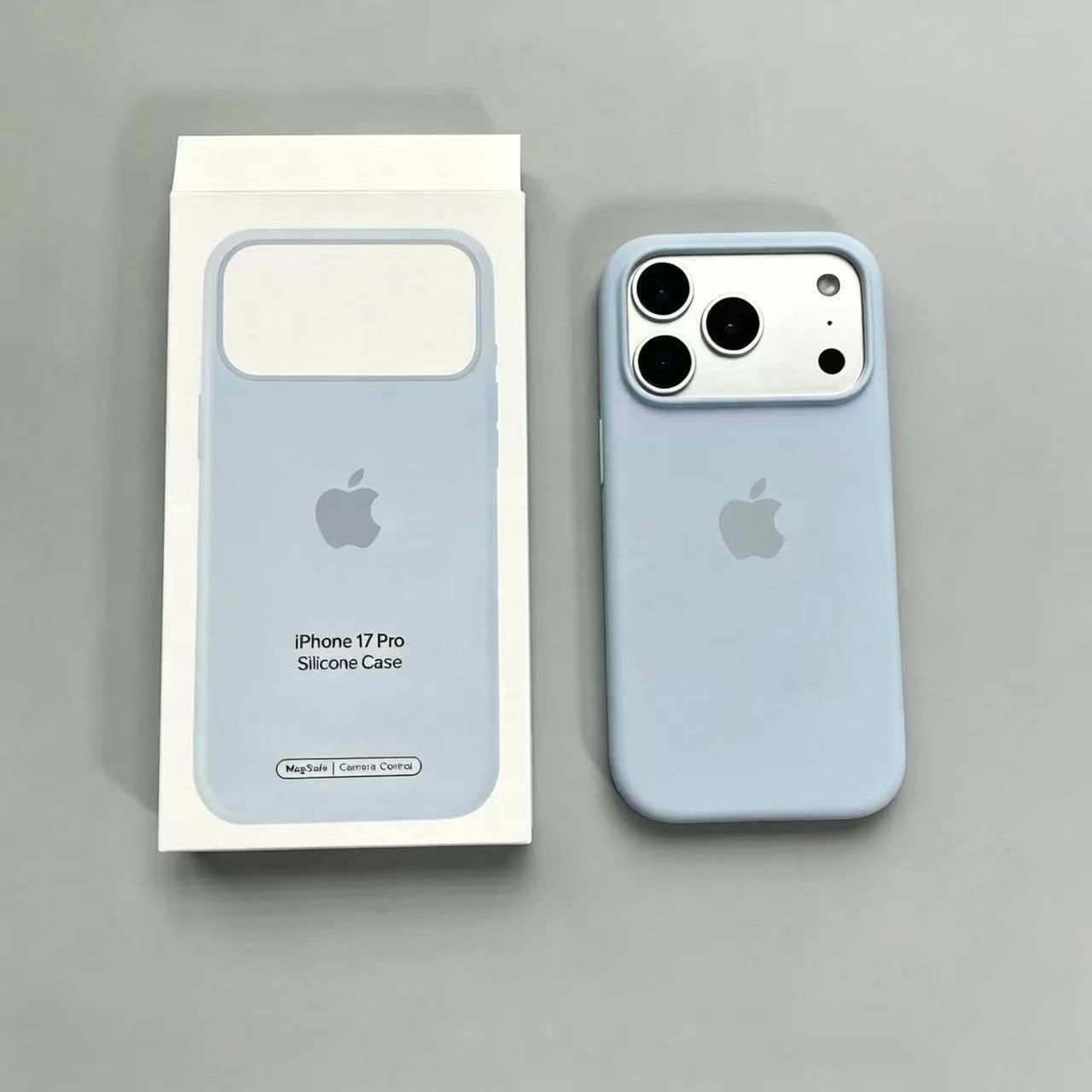 婴儿蓝液态硅胶适用于iPhone17promax苹果手机壳18超薄15保护套13