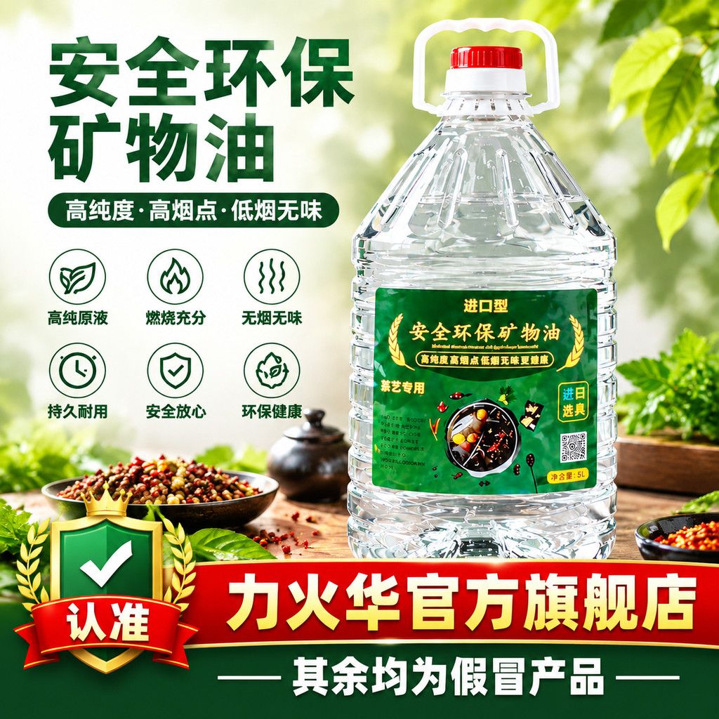 10斤装力火华环保油小火锅燃料罐烤鱼炉涮串打边炉专用矿物油