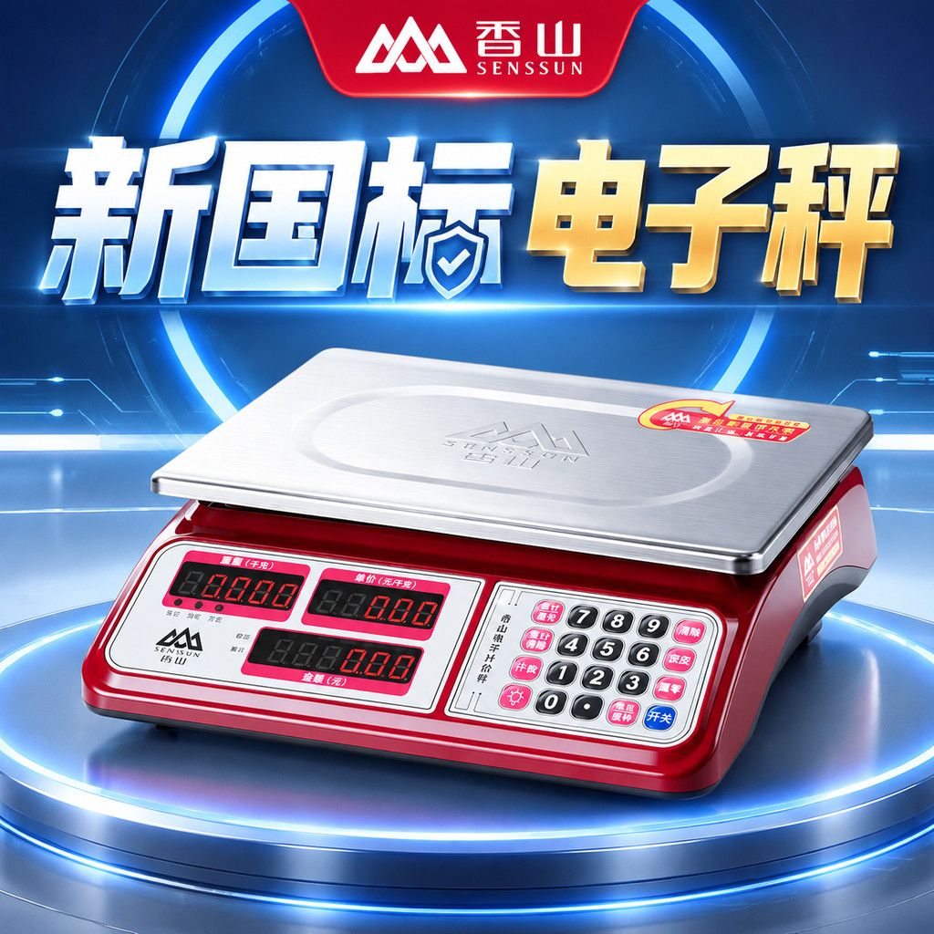 【香山】电子秤30公斤正品2026新国标老牌市场小型商用家用防水摆摊秤