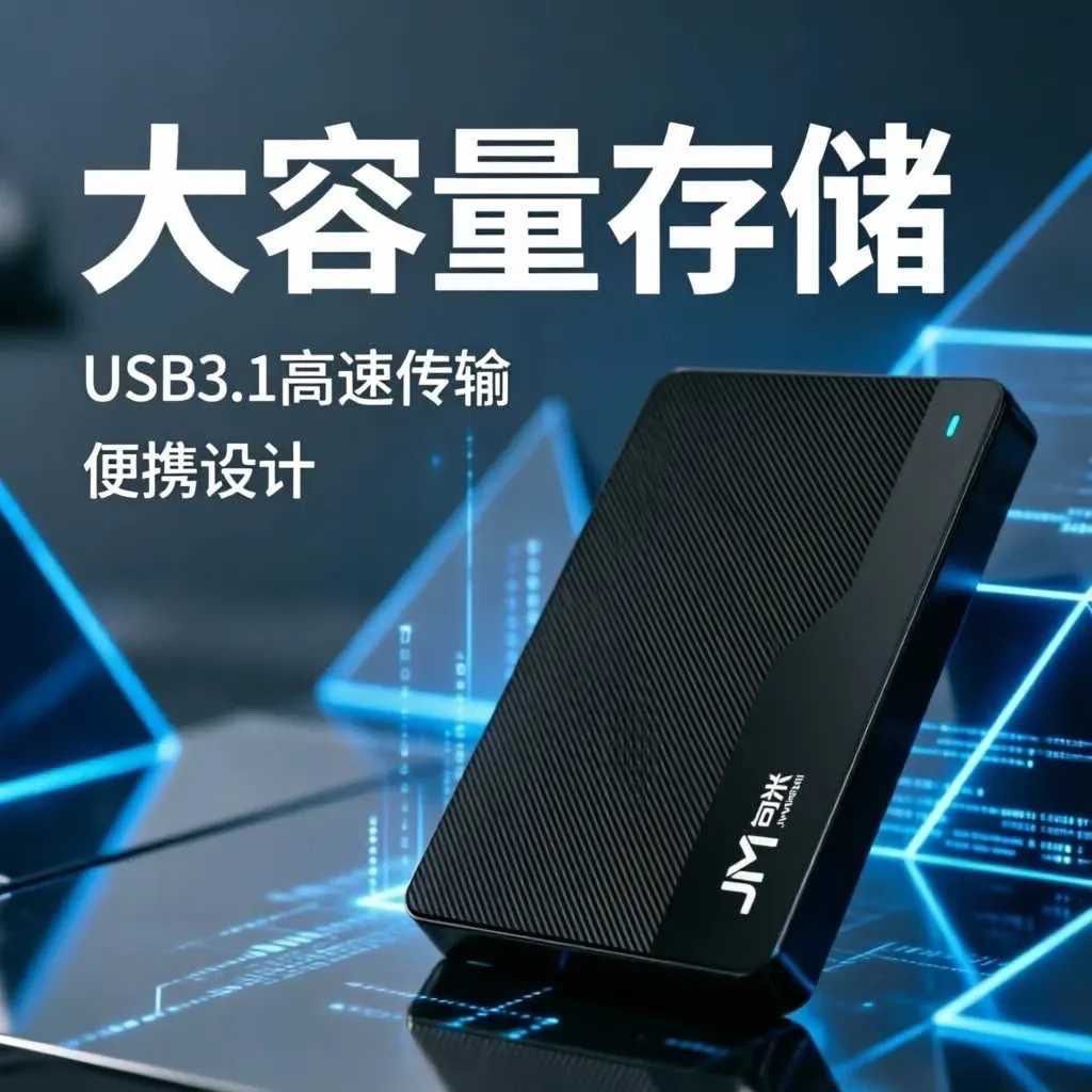 句米移动硬盘500G大容量外置外接笔记本即插即用1TB2.5英寸USB3.1