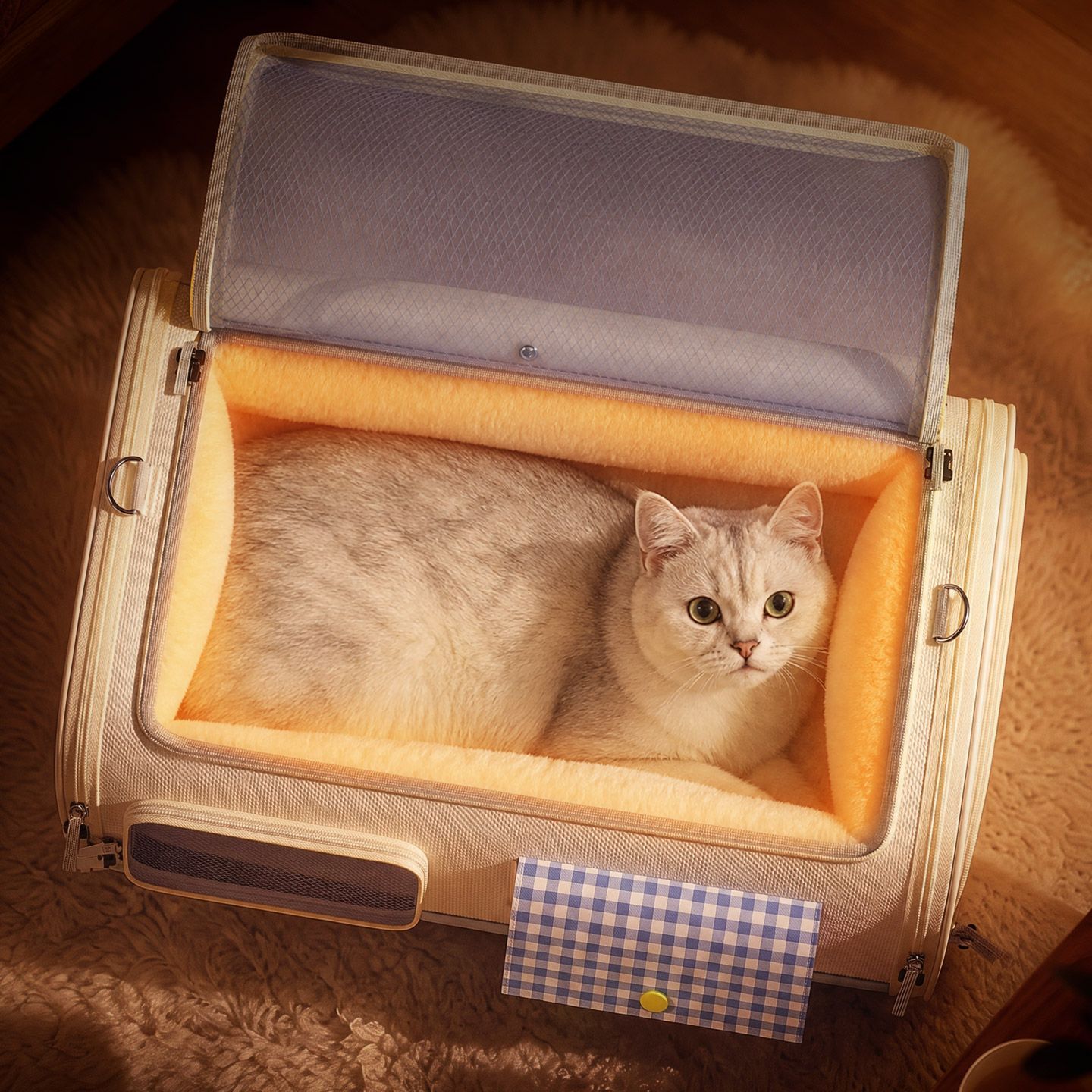 猫包冬季保暖外出便携猫咪小狗背包大容量宠物航空箱车载猫袋斜挎