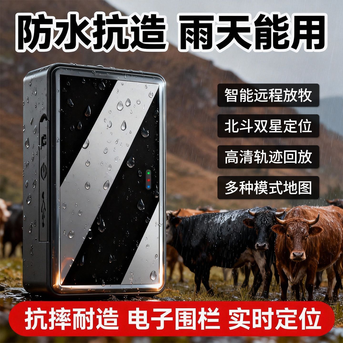 新款定位器牛羊马磁吸gps项圈防丢器防走失跟踪追踪神器防水订位j