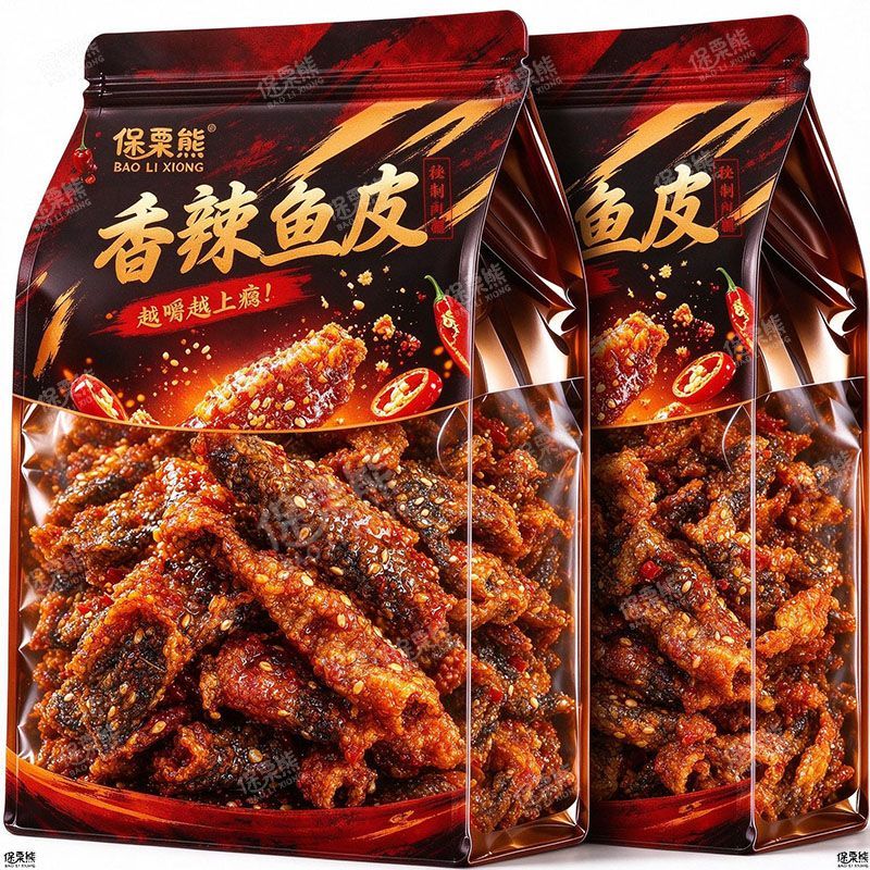 【净重新鲜大袋装】甜辣鱼皮香辣蜜汁鱼皮追剧零食高品质年货批发