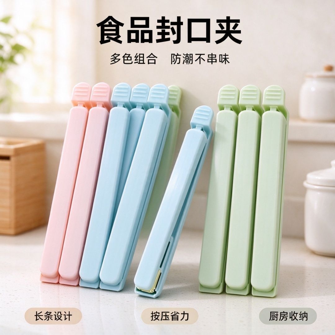 厨房保鲜密封夹强力食品级零食封口夹茶叶袋条密封神器好物精选